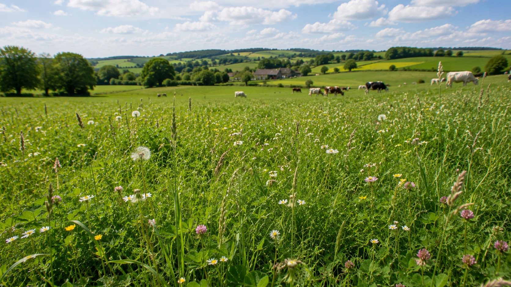 Illustration agricole de prairie multi especes