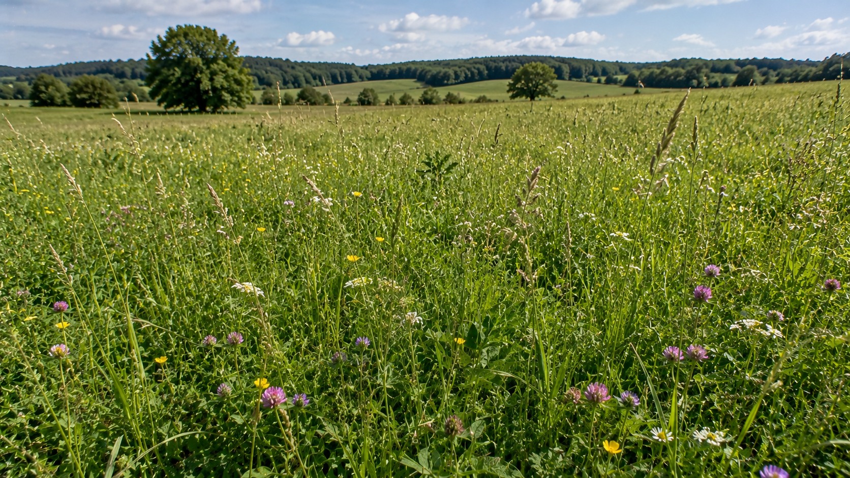 Vue agricole consacrée à prairie naturelle