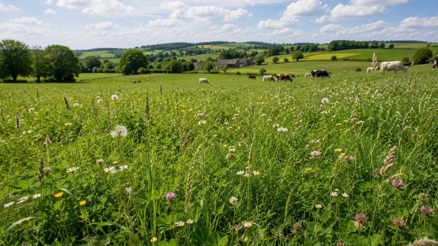 Illustration agricole de prairie permanente