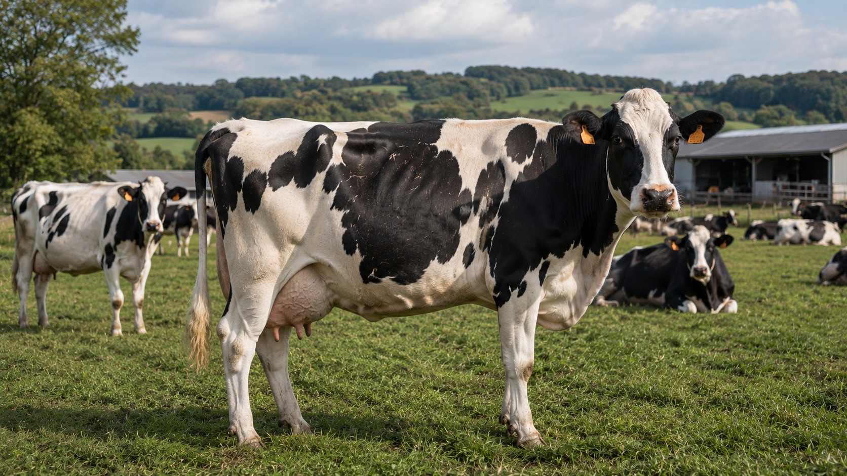 Vue agricole consacrée à prim’holstein
