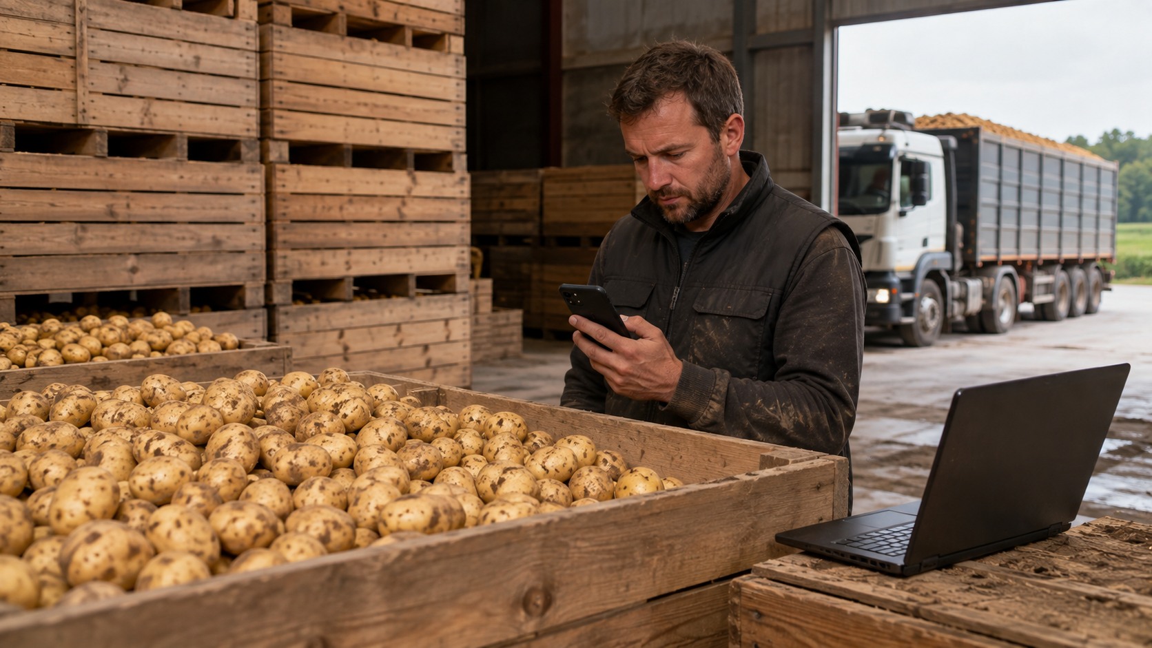 Vue agricole consacrée à prix de la pomme de terre