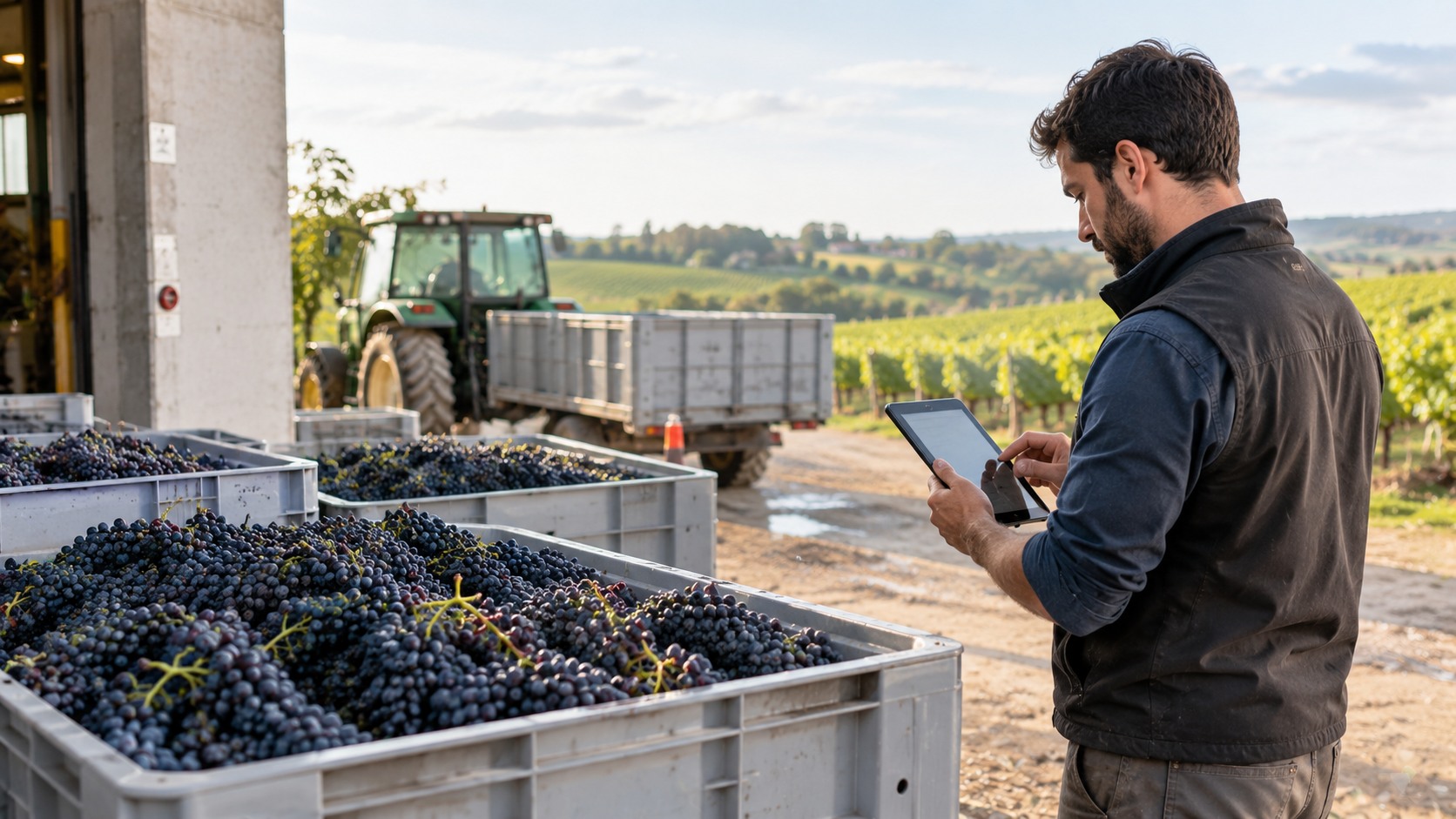 Vue agricole consacrée à prix du raisin