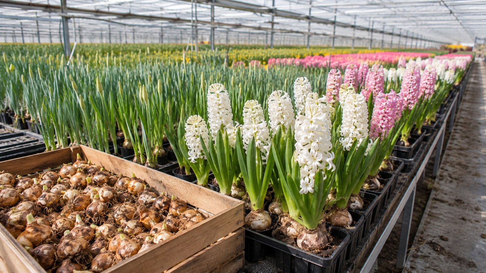 Illustration agricole de production de bulbes