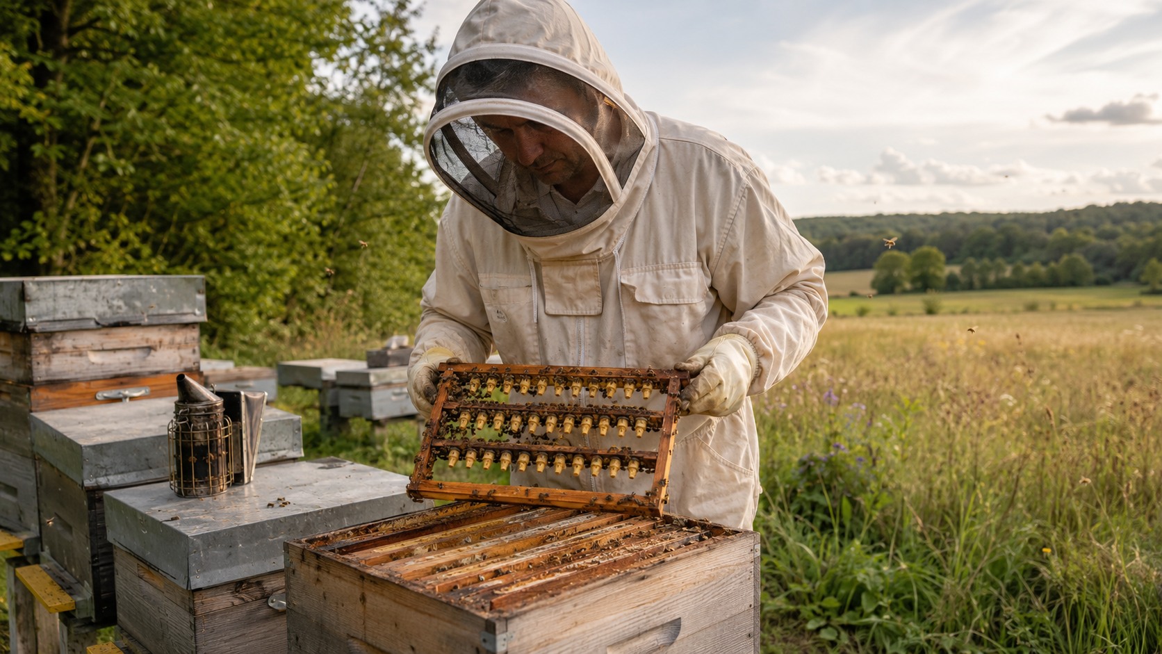 Vue agricole consacrée à production de gelée royale