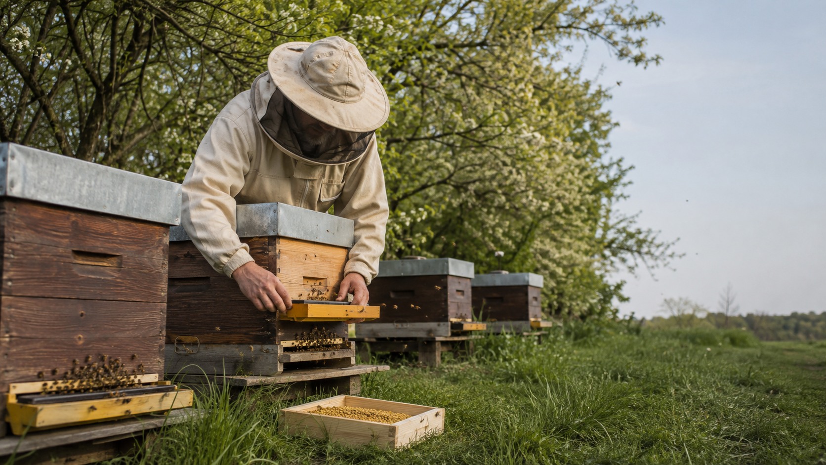 Vue agricole consacrée à production de pollen
