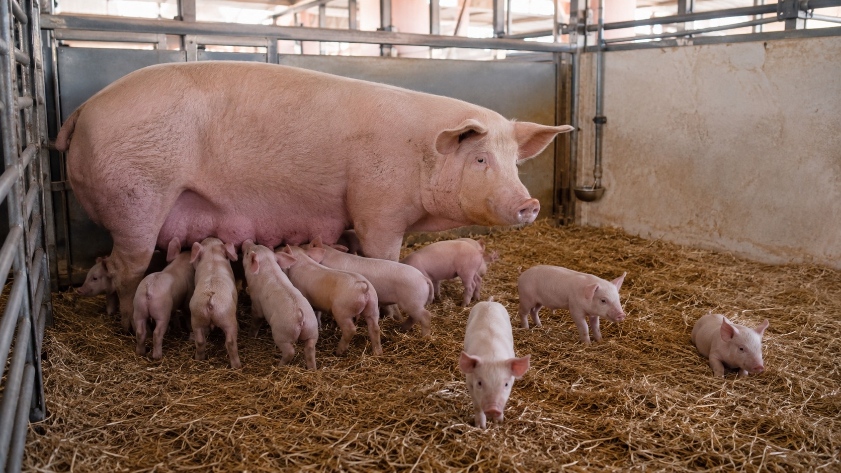 Vue agricole consacrée à production de porcelets