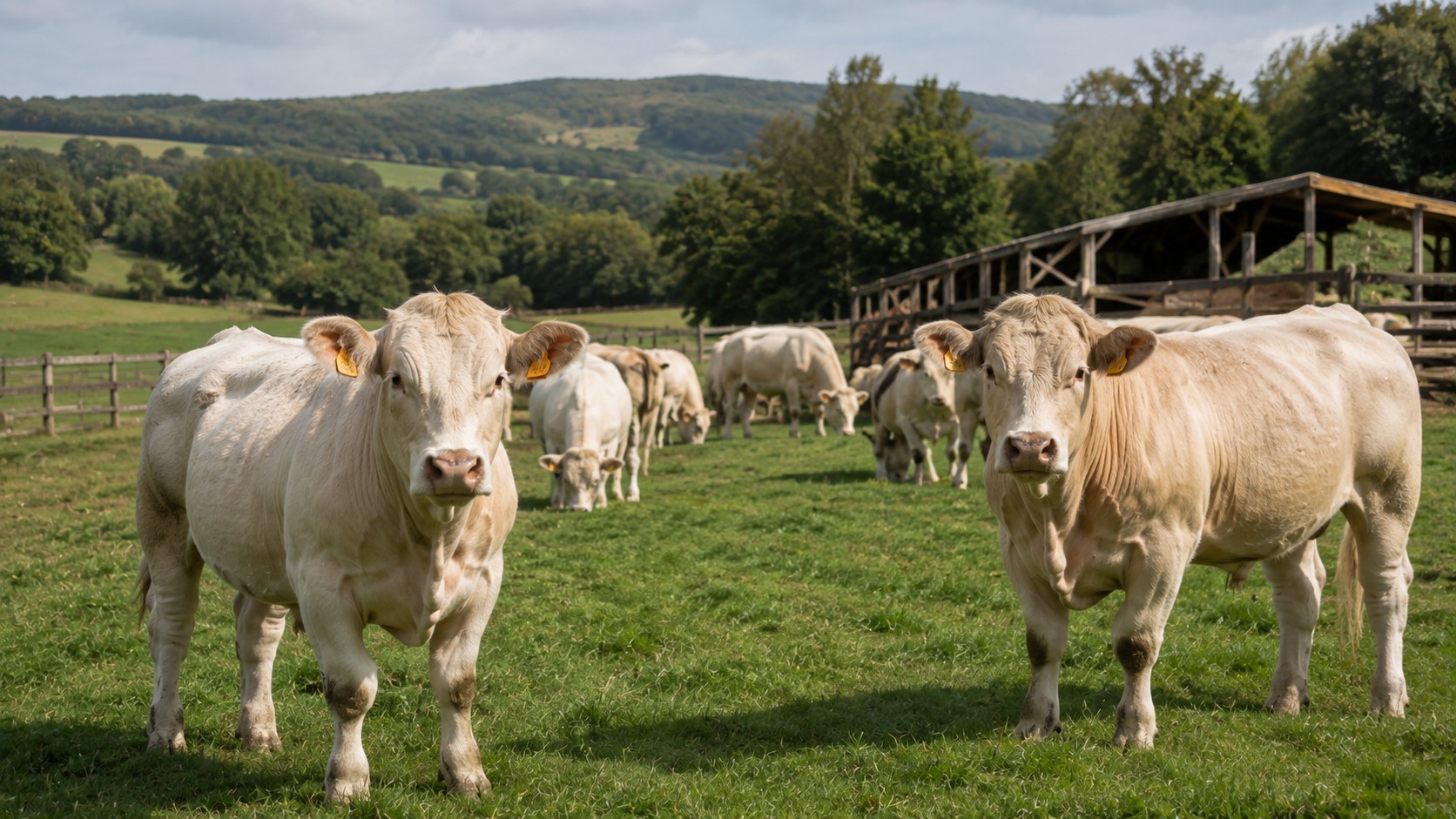 Vue agricole consacrée à production de viande bovine