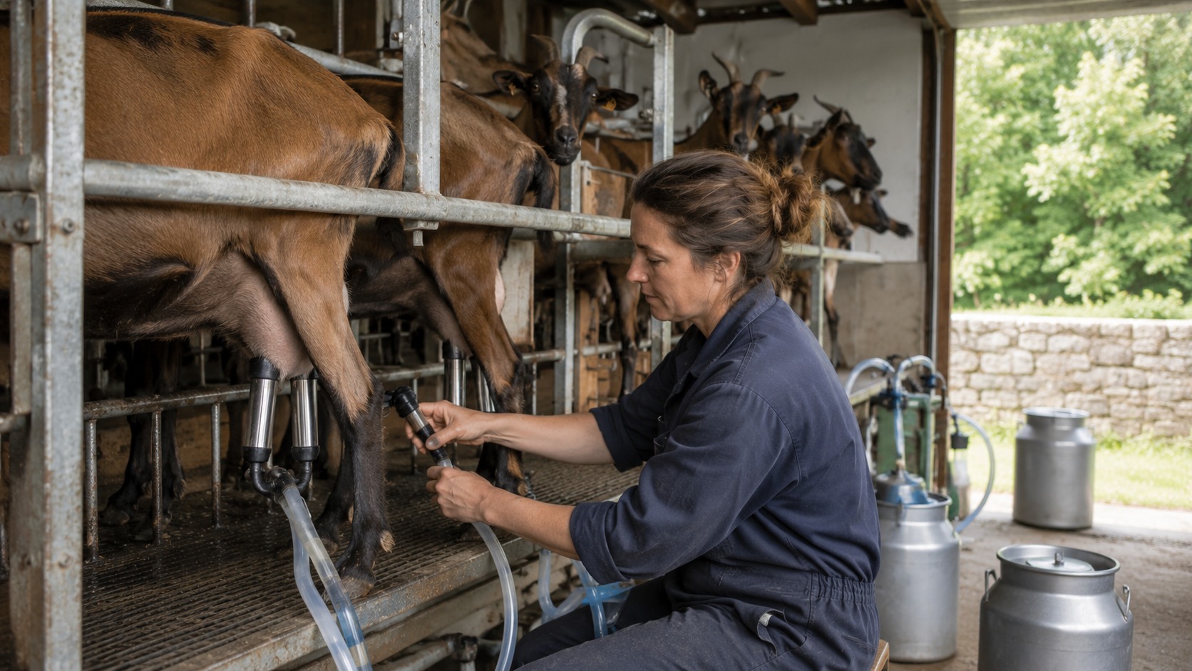 Vue agricole consacrée à production fromagère caprine
