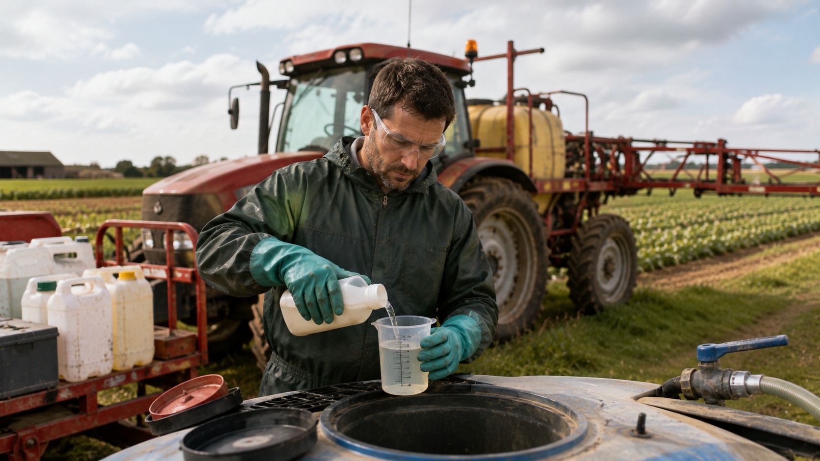Vue agricole consacrée à produits phytopharmaceutiques en agriculture