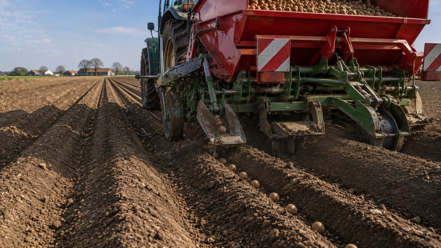 Vue agricole consacrée à profondeur de plantation de la pomme de terre