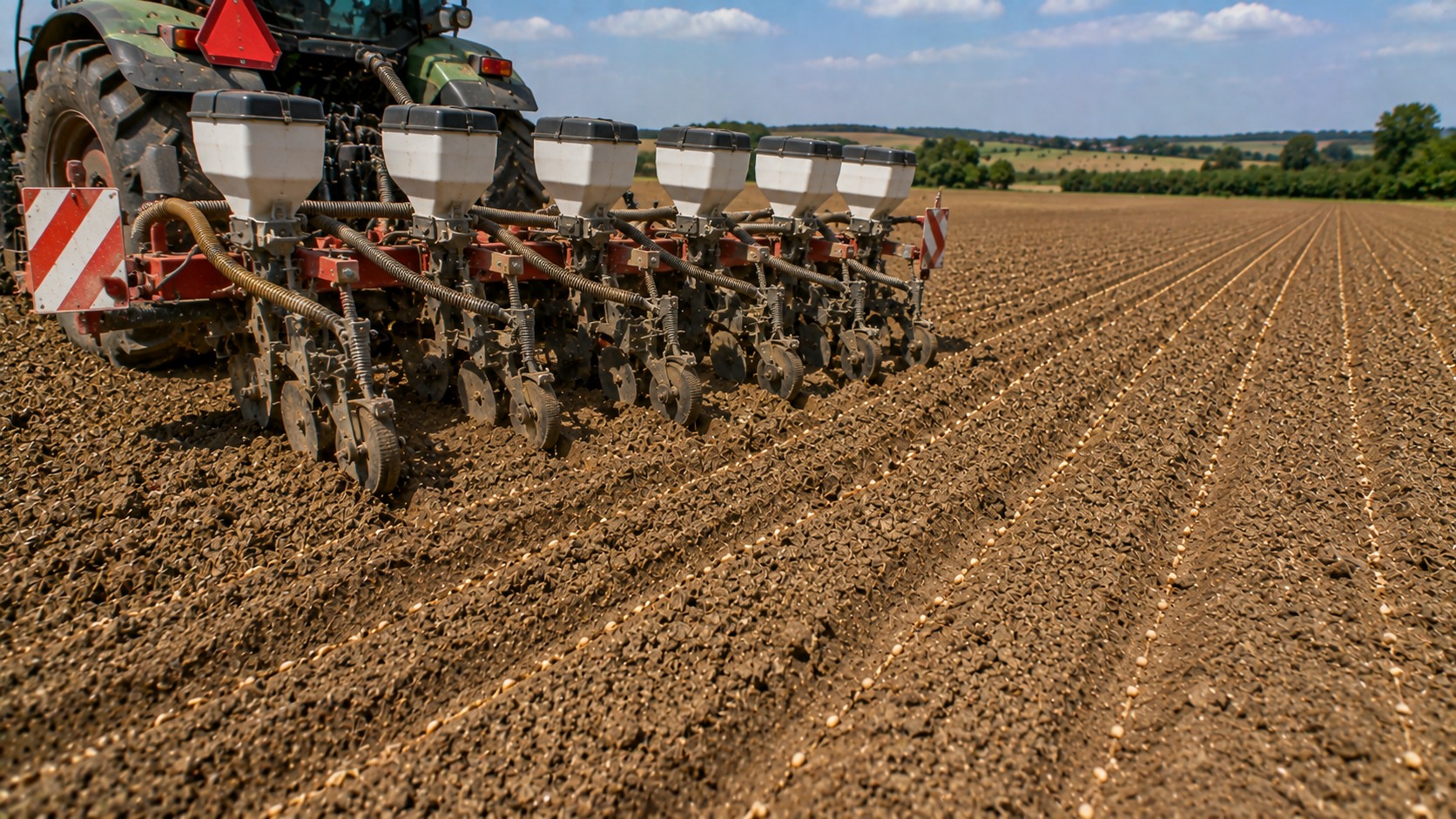 Vue agricole consacrée à profondeur de semis de la féverole