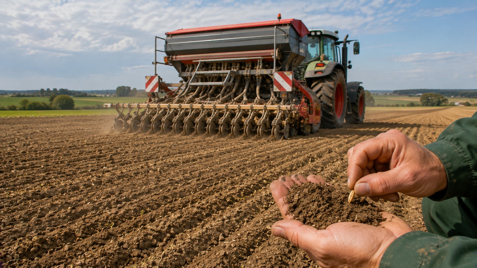 Vue agricole consacrée à profondeur de semis de l’orge