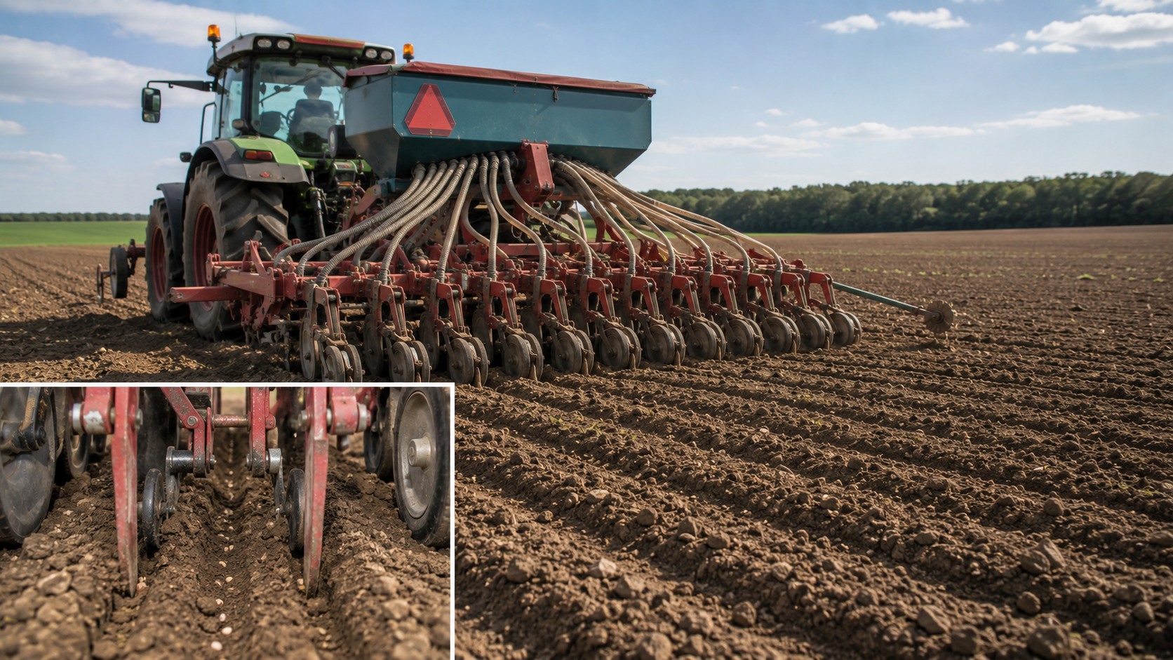 Vue agricole consacrée à profondeur de semis du blé