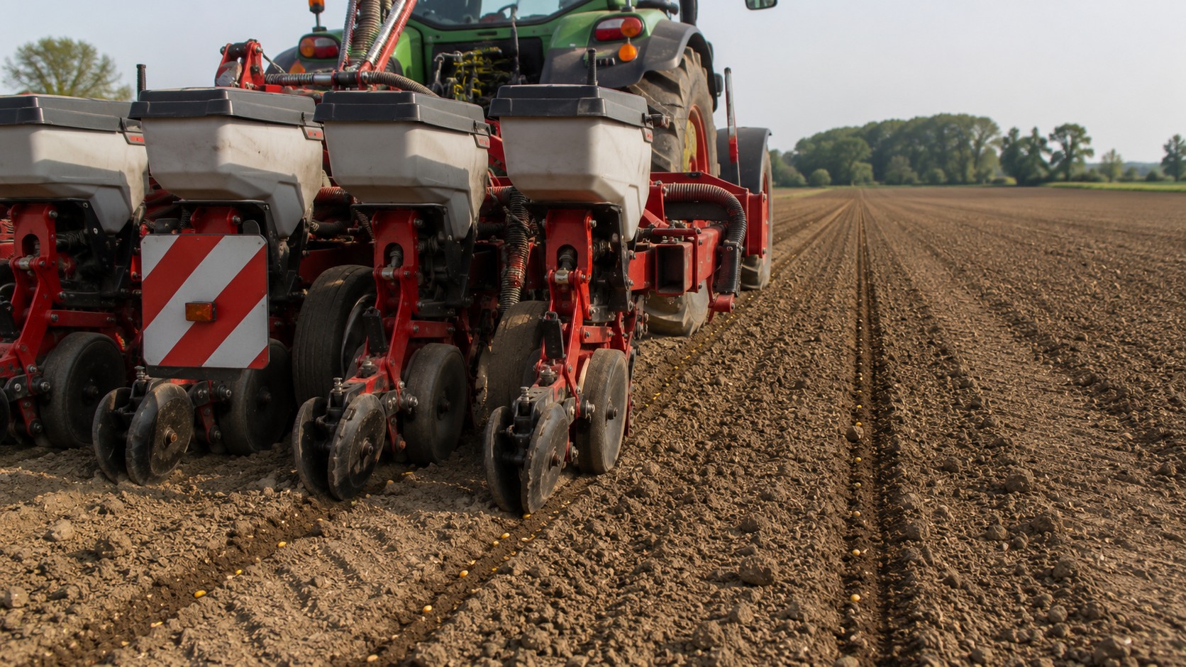Vue agricole consacrée à profondeur de semis du maïs