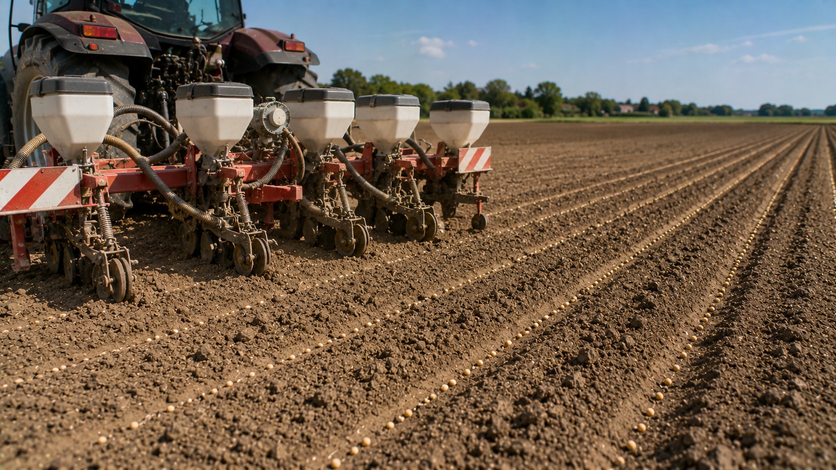 Vue agricole consacrée à profondeur de semis du pois protéagineux