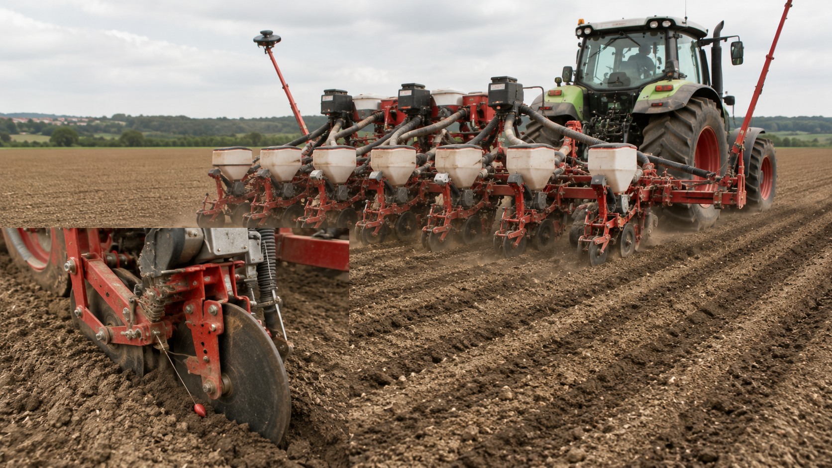 Vue agricole consacrée à profondeur de semis du tournesol