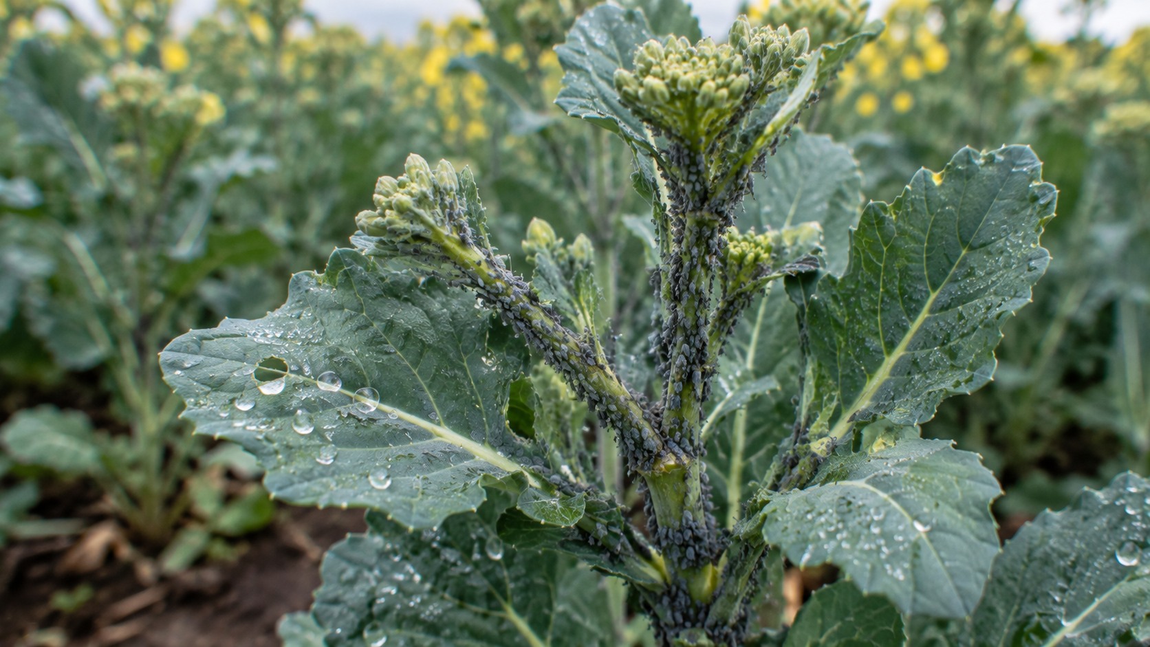 Vue agricole consacrée à puceron cendré du colza