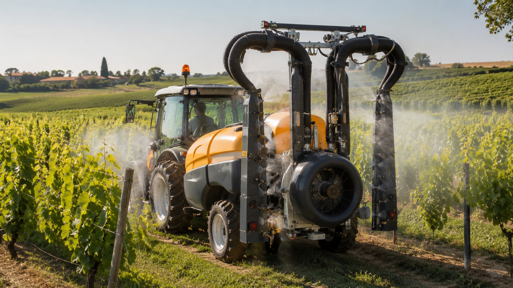 Vue agricole consacrée à pulvérisateur viticole