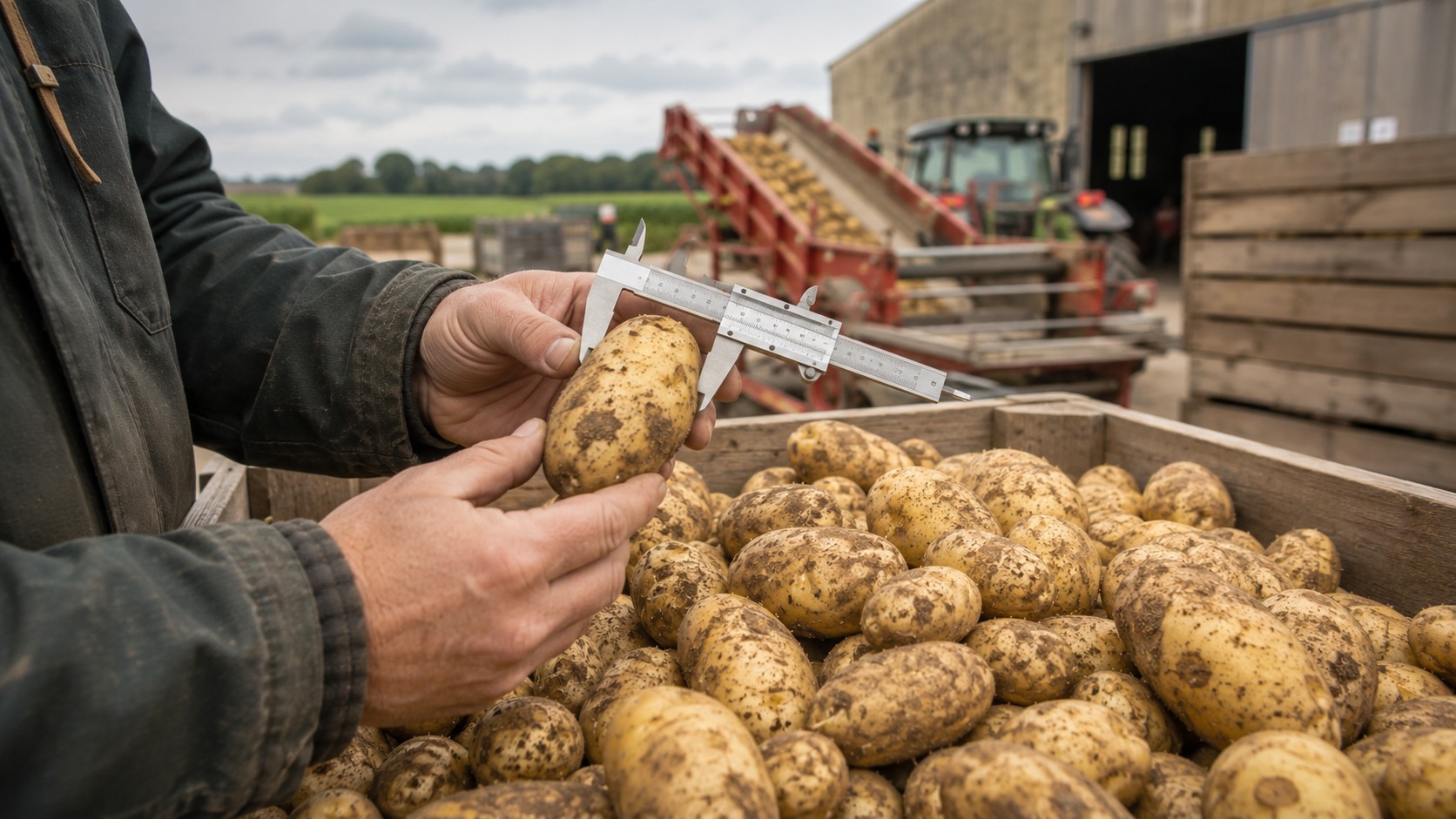 Vue agricole consacrée à qualité de la pomme de terre