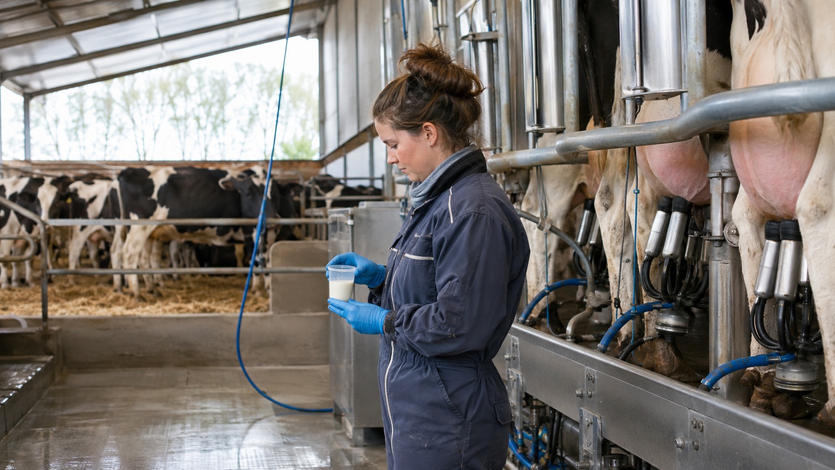 Vue agricole consacrée à qualité du lait