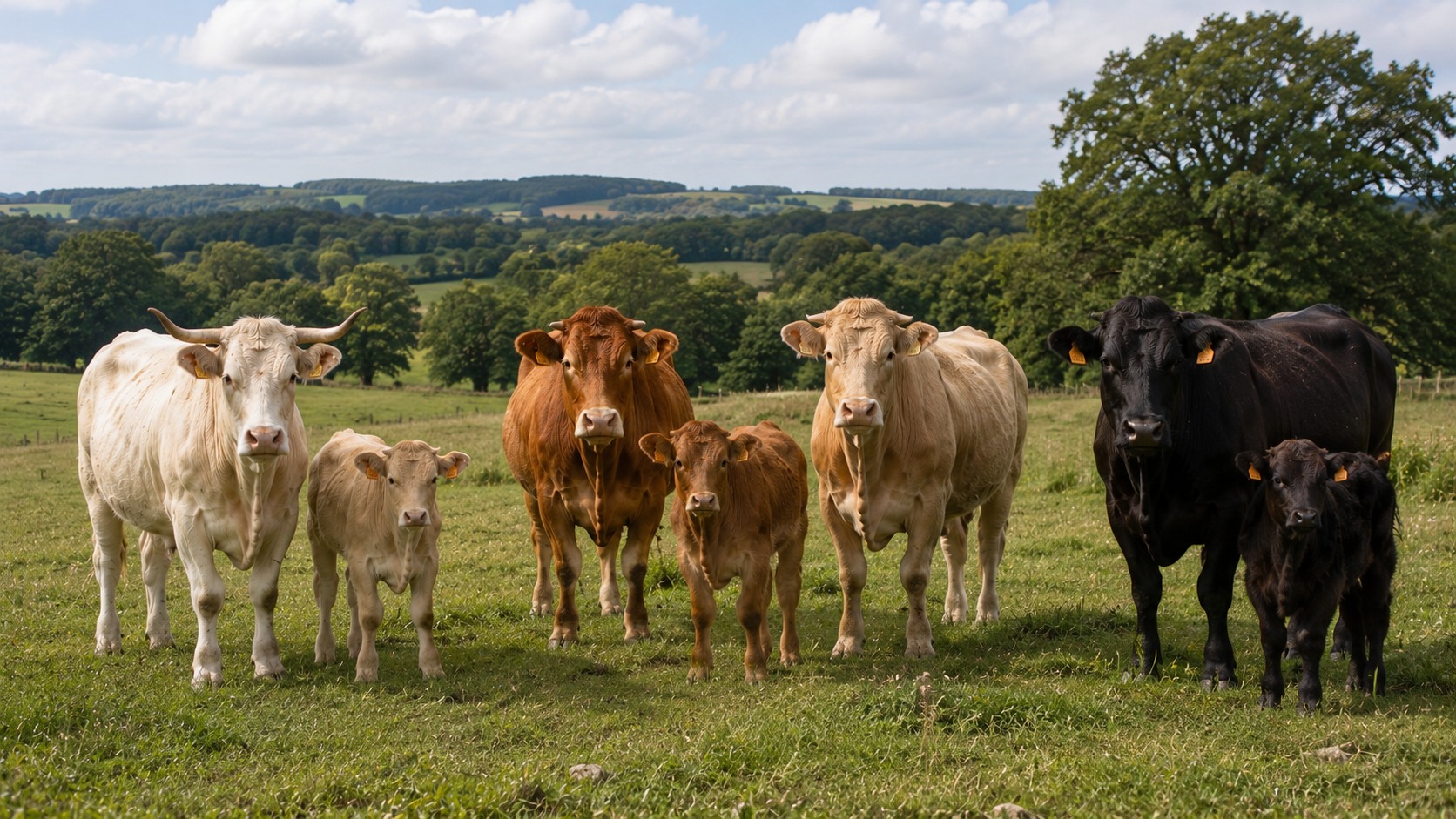 Vue agricole consacrée à races bovines allaitantes françaises