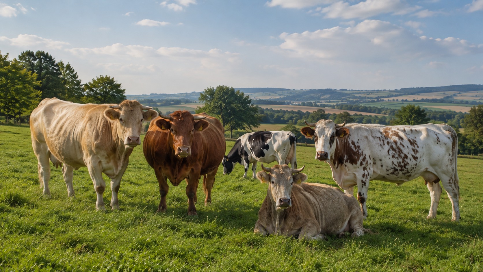 Vue agricole consacrée à races bovines françaises