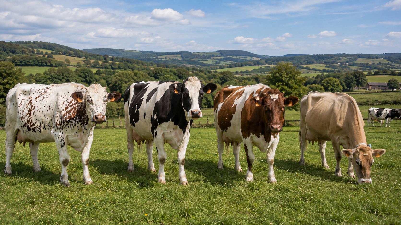 Vue agricole consacrée à races bovines laitières françaises