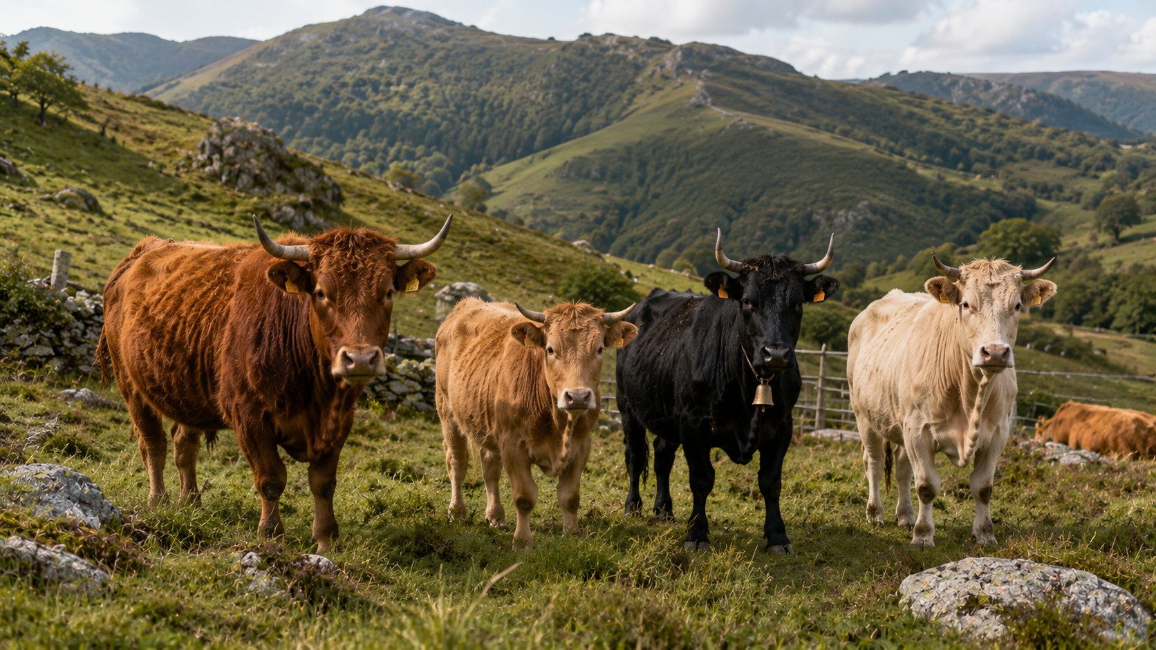 Vue agricole consacrée à races bovines rustiques