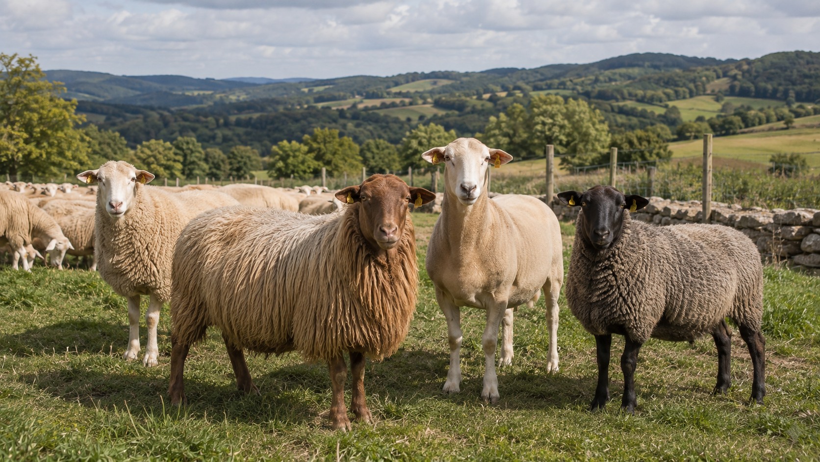 Vue agricole consacrée à races ovines françaises