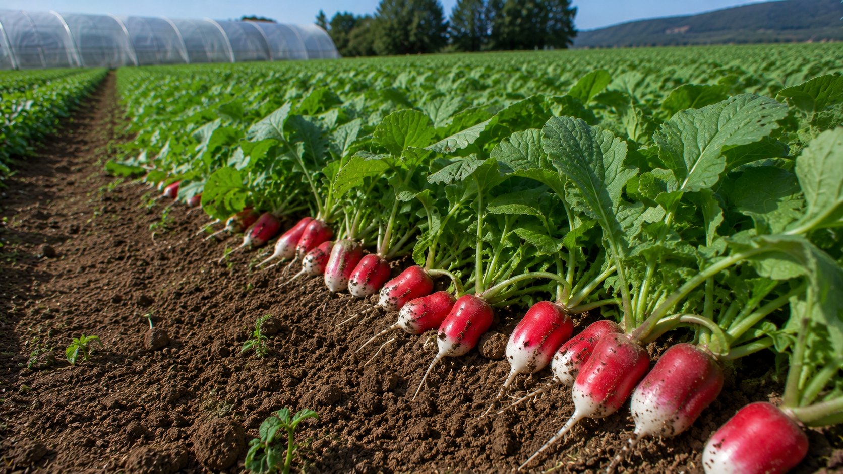 Vue agricole consacrée à radis