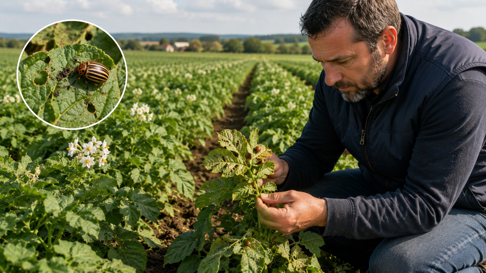 Vue agricole consacrée à ravageurs de la pomme de terre