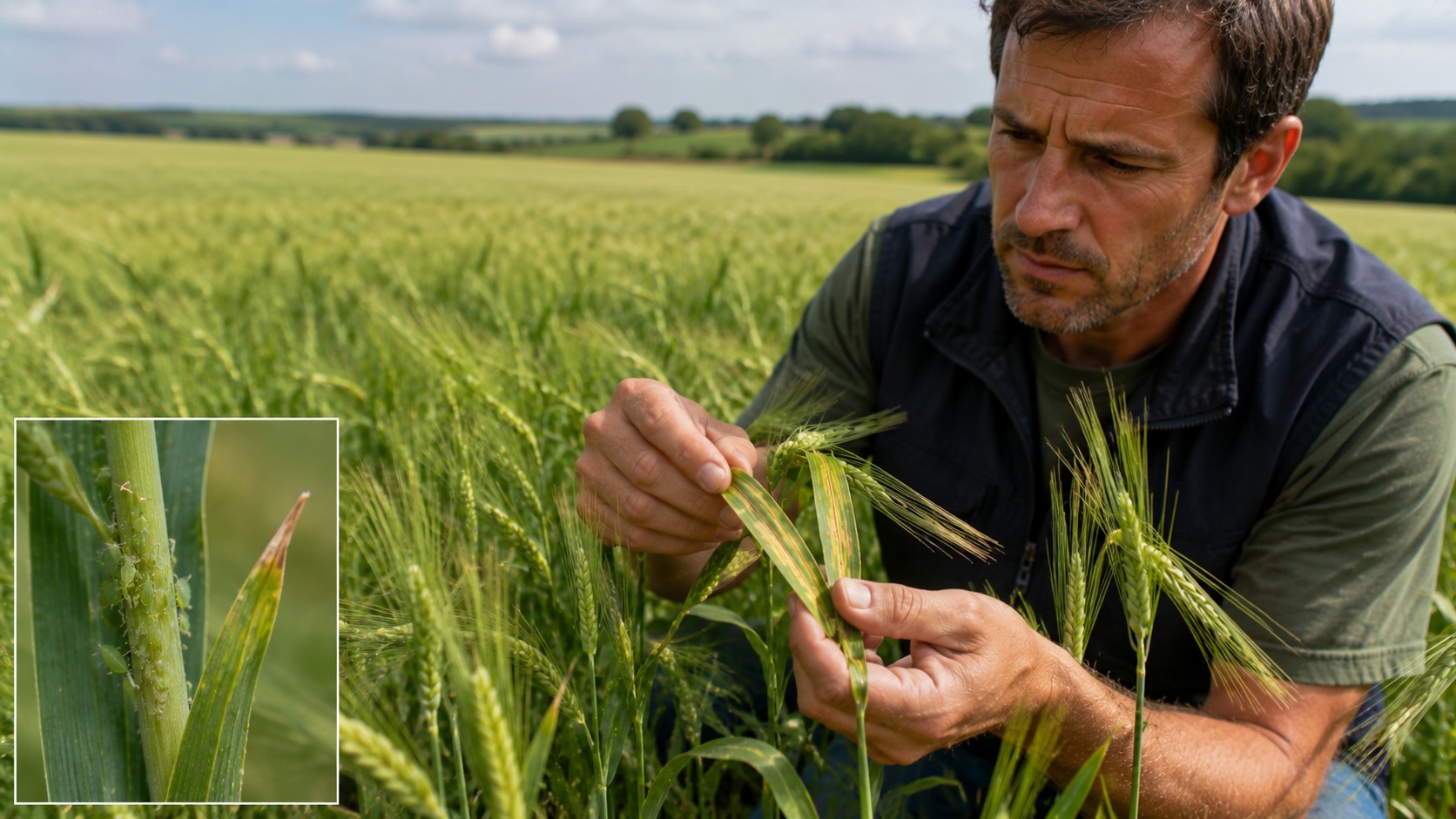 Vue agricole consacrée à ravageurs de l’orge