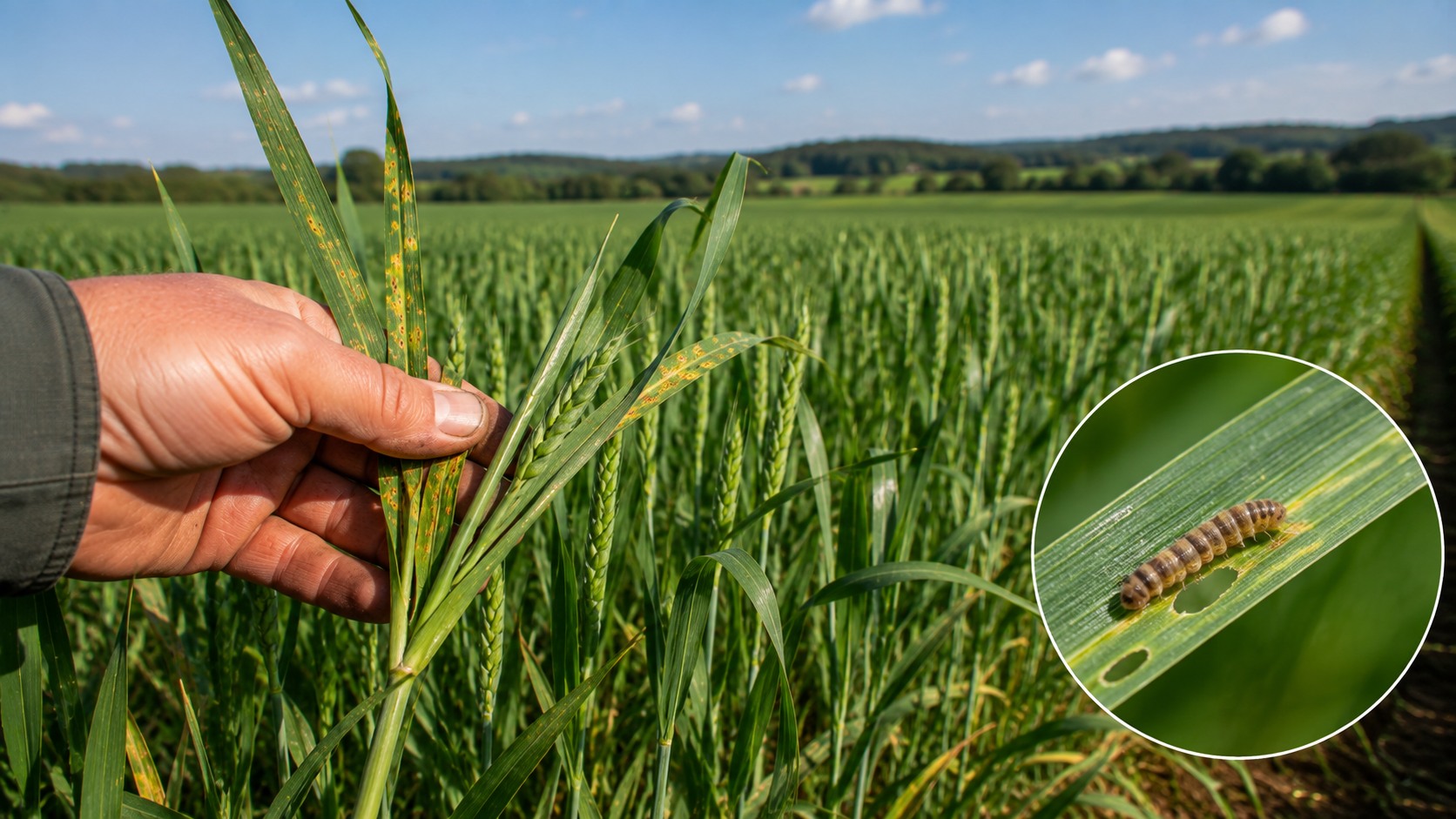 Vue agricole consacrée à ravageurs du blé