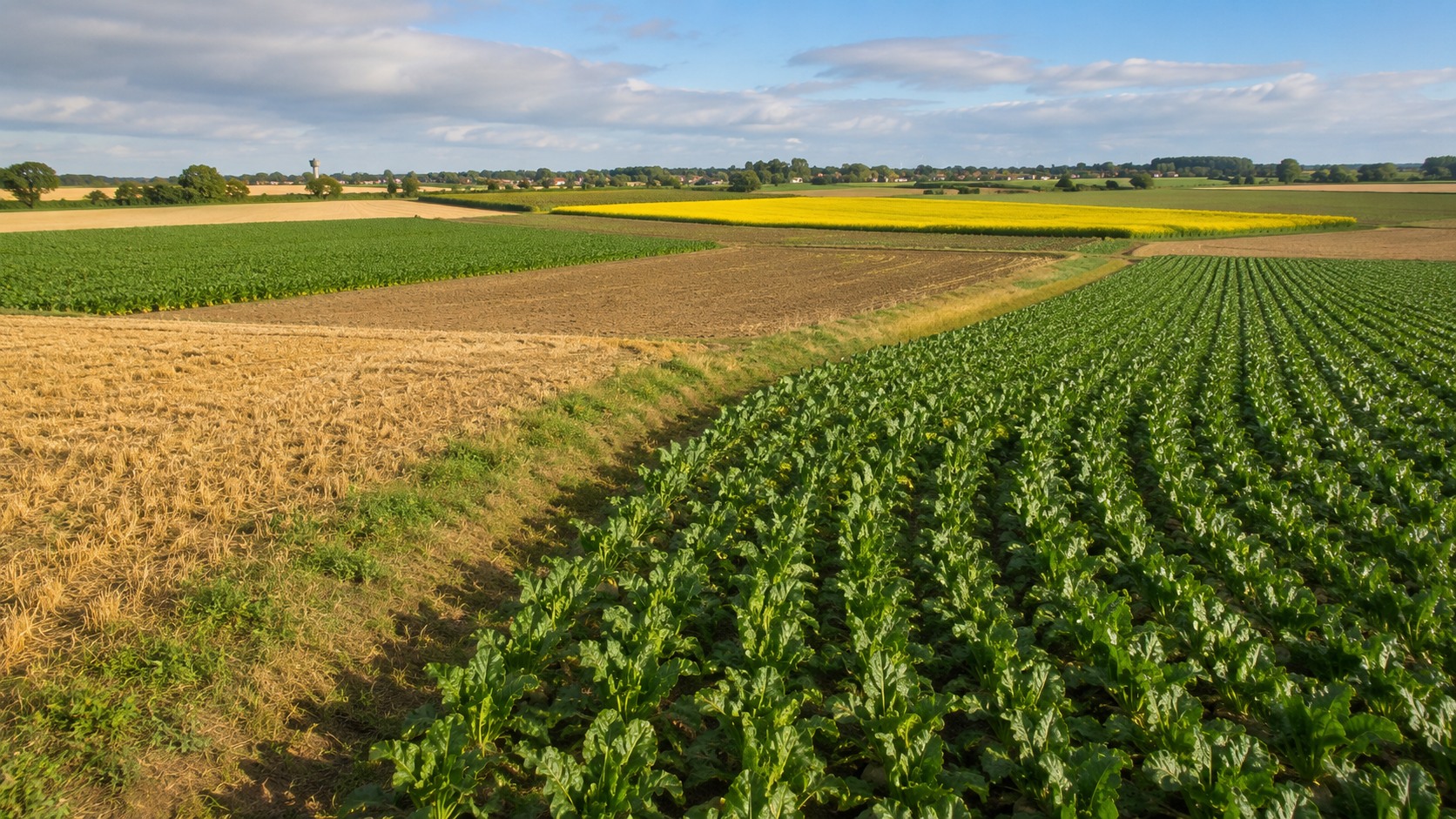 Vue agricole consacrée à rotation avec la betterave sucrière
