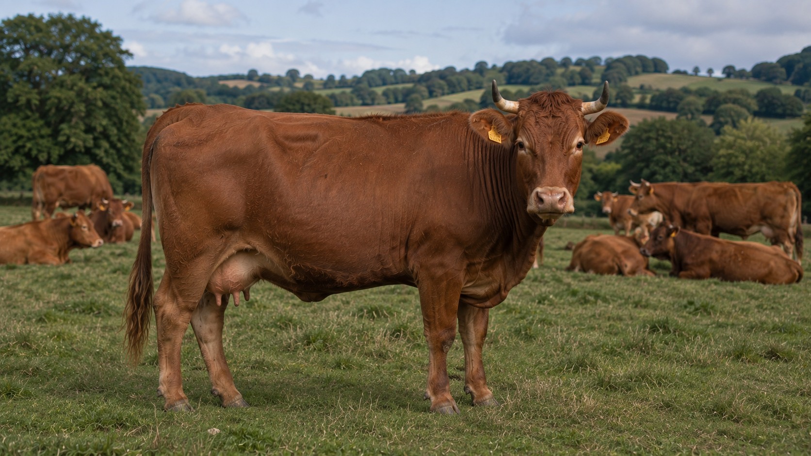 Vue agricole consacrée à rouge des prés