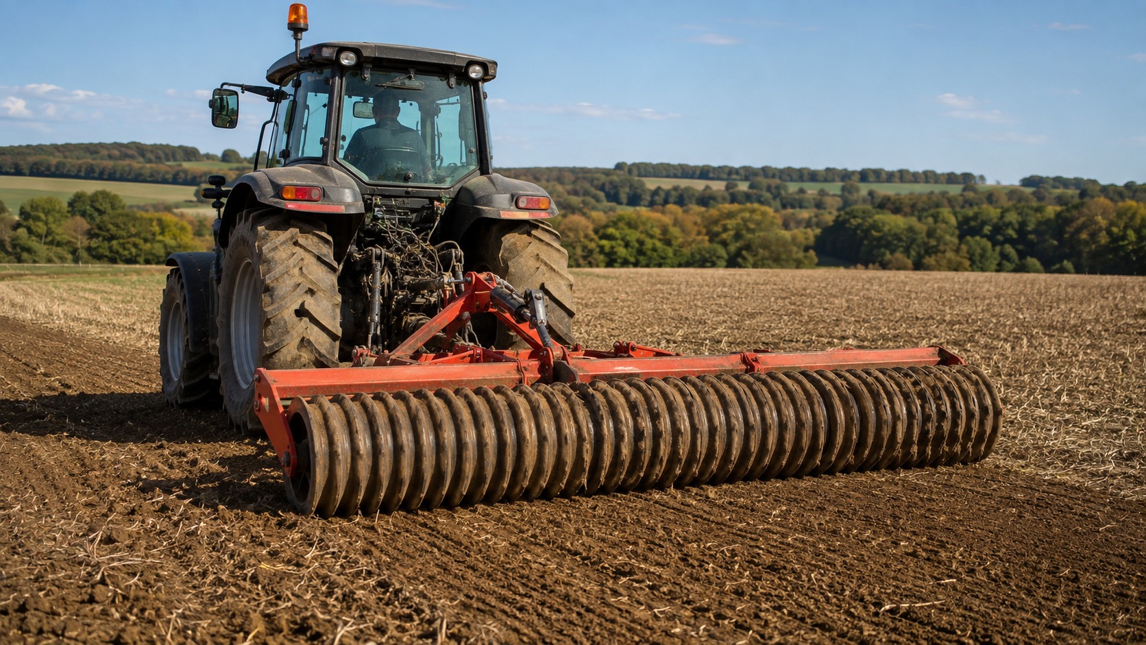 Vue agricole consacrée à rouleau agricole