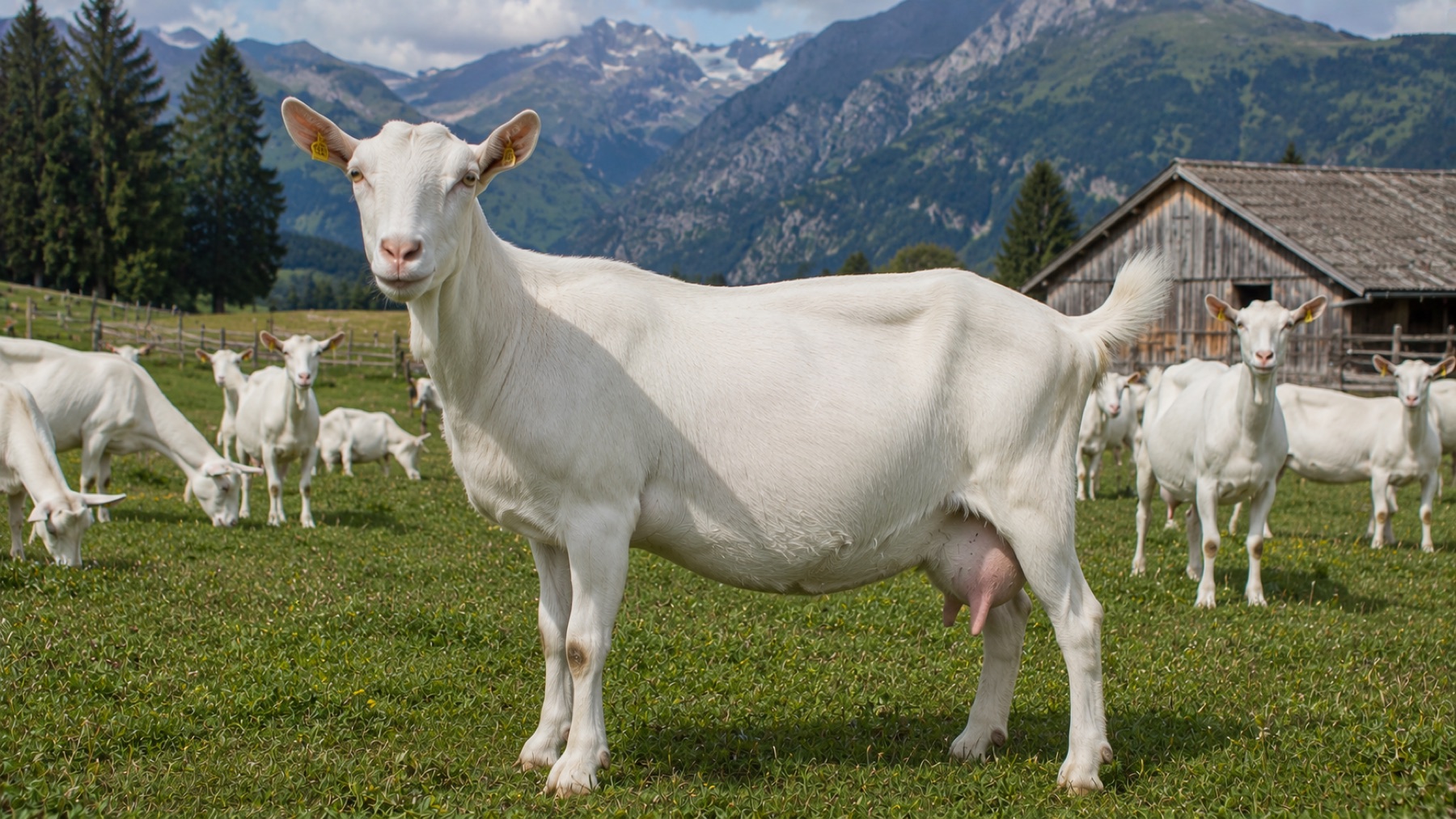 Chèvre Saanen en élevage laitier