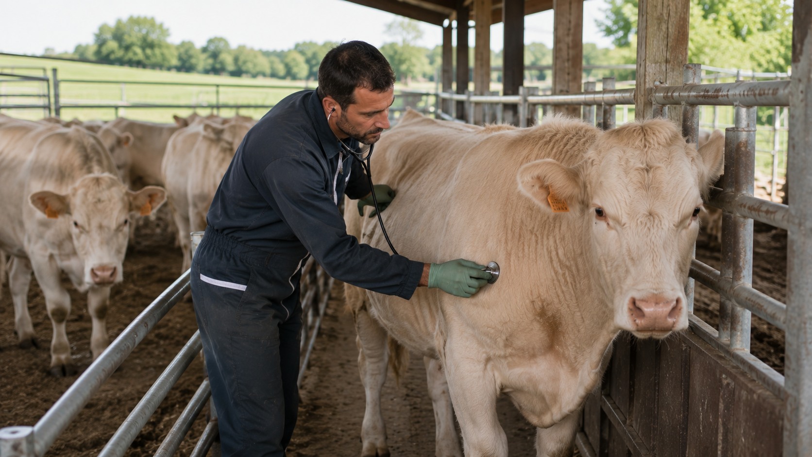 Vue agricole consacrée à santé des bovins viande