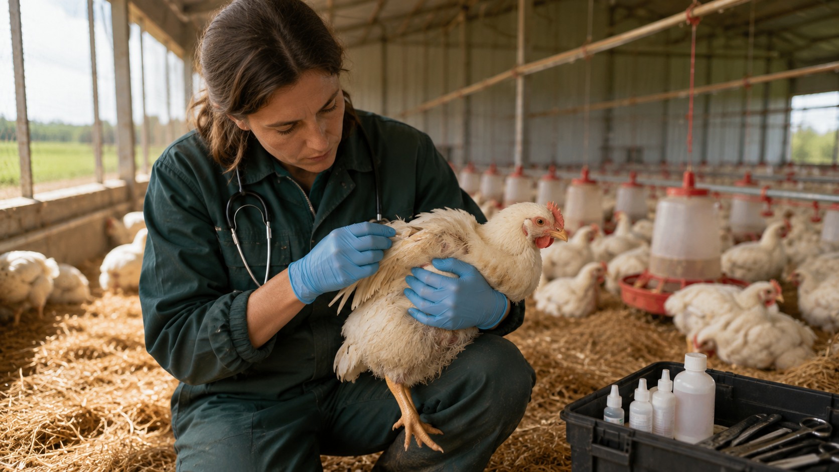 Vue agricole consacrée à santé des volailles