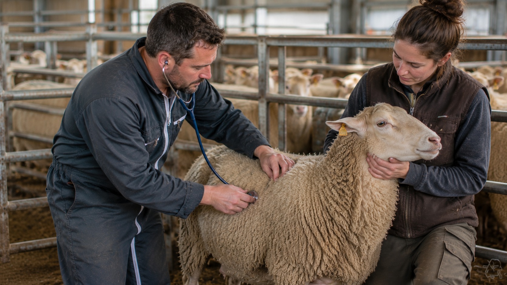 Vue agricole consacrée à santé du troupeau ovin