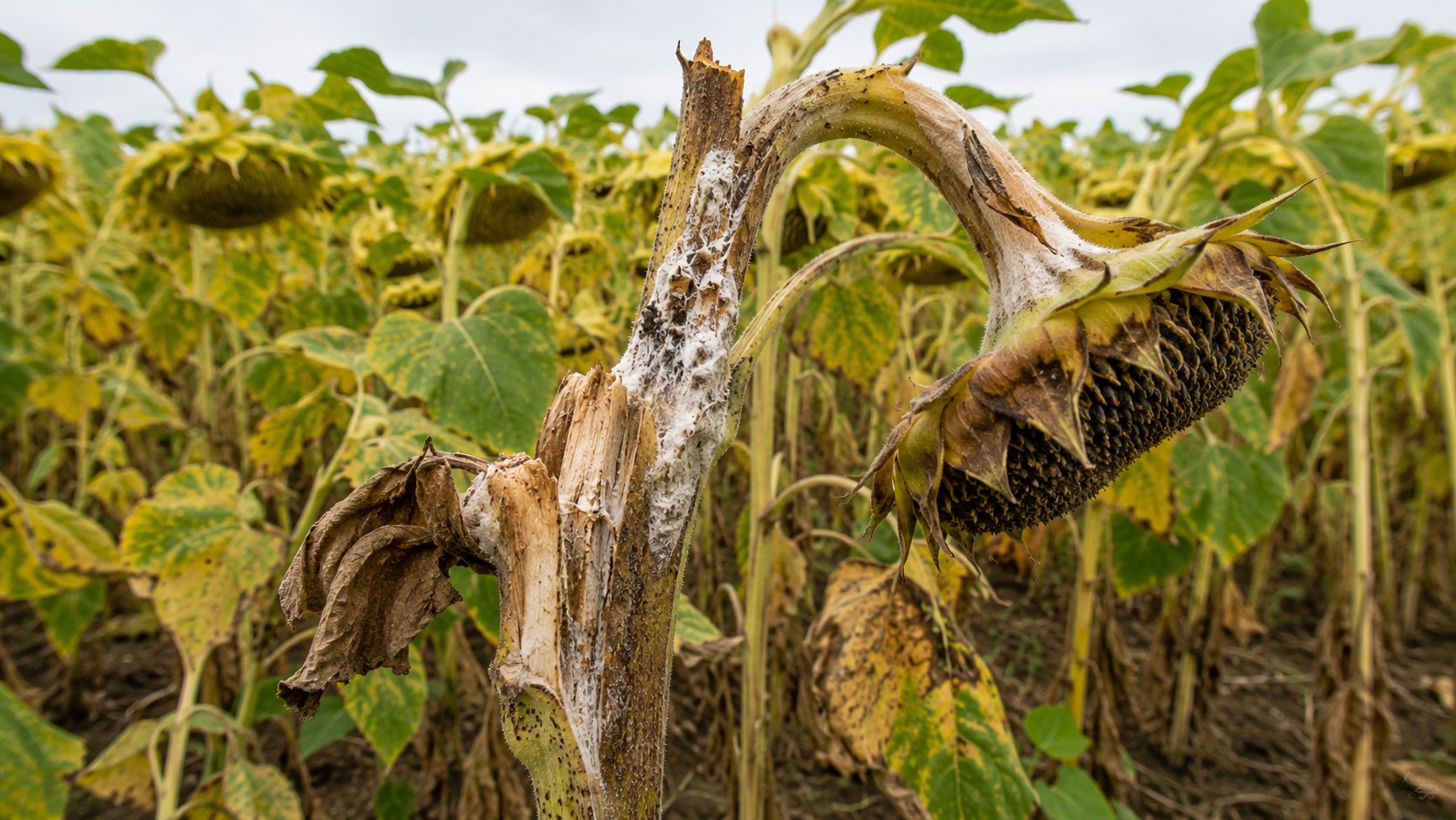 Vue agricole consacrée à sclérotinia du tournesol