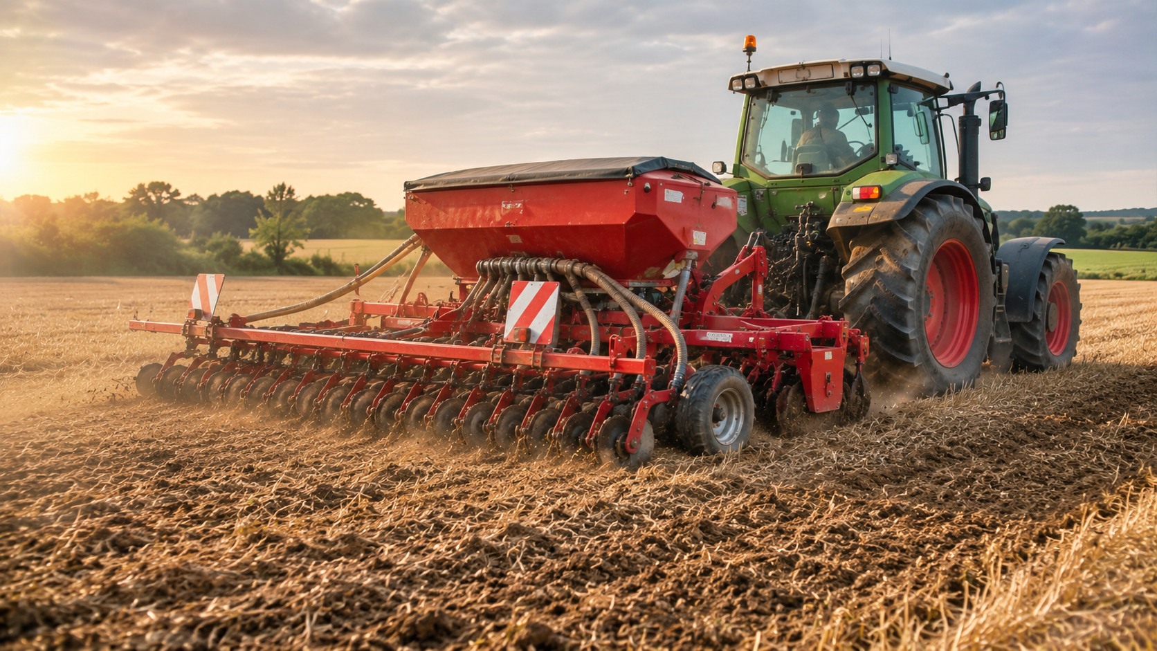 Vue agricole consacrée à semoir céréales