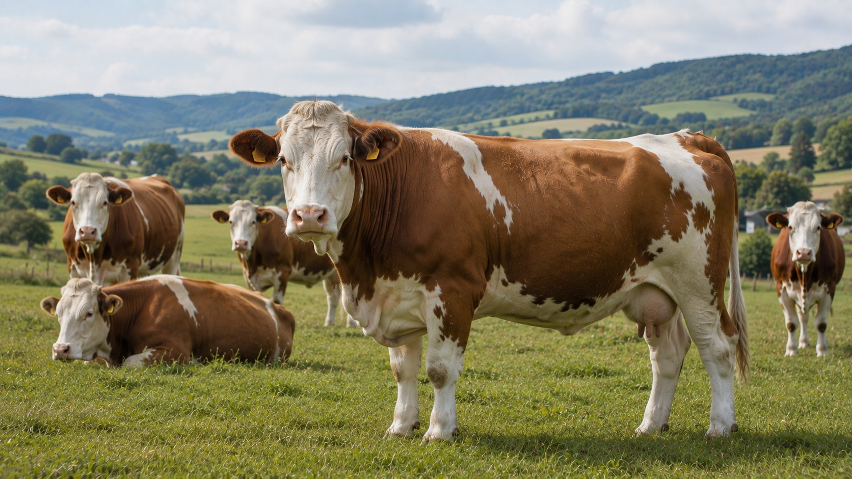 Vue agricole consacrée à simmental française