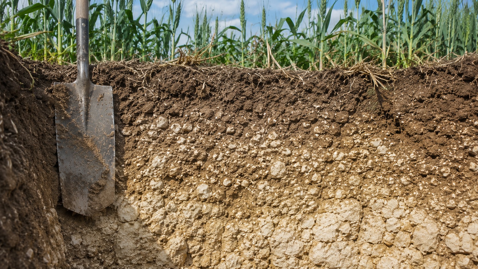 Vue agricole consacrée à sol calcaire