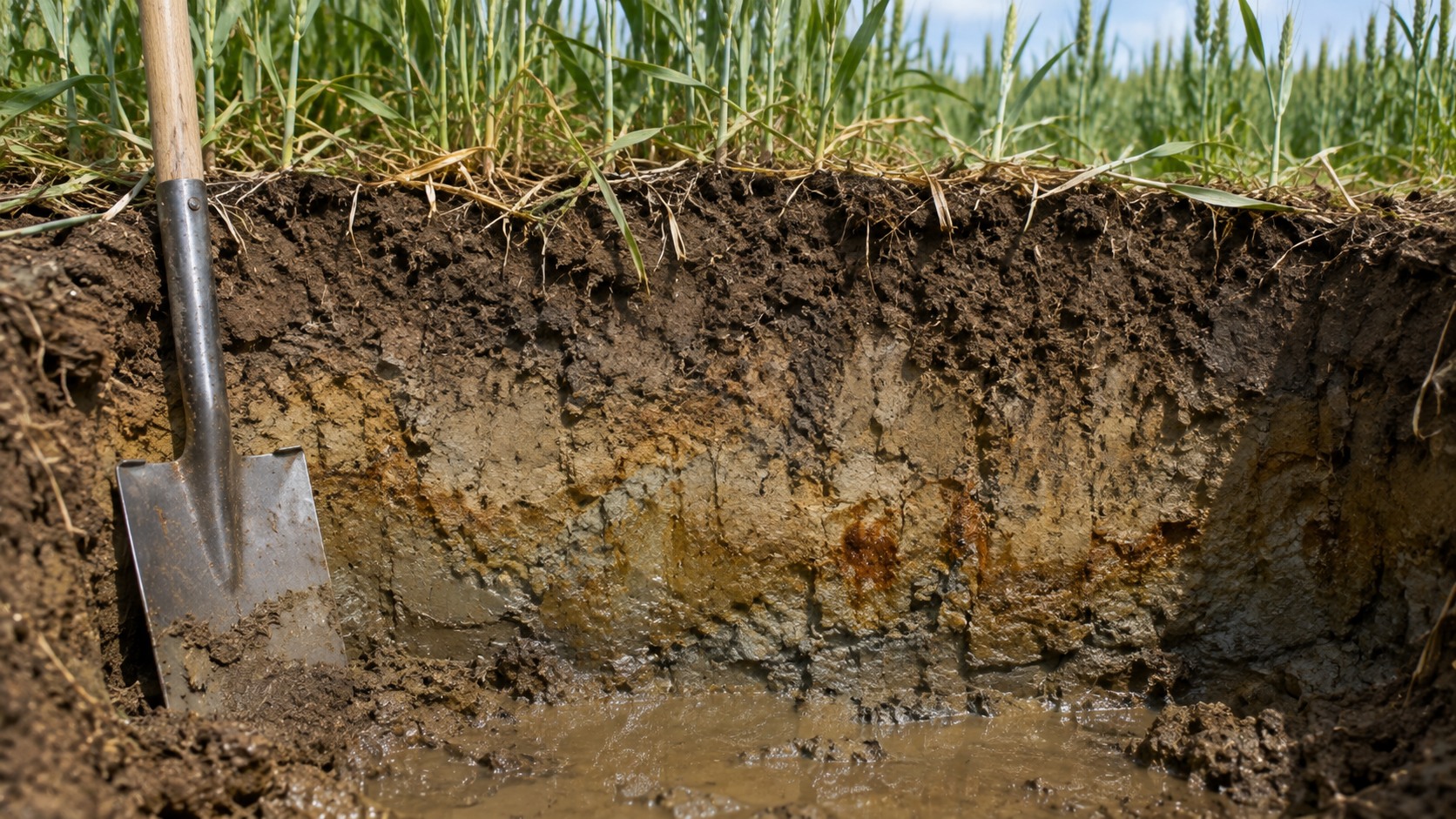 Vue agricole consacrée à sol hydromorphe