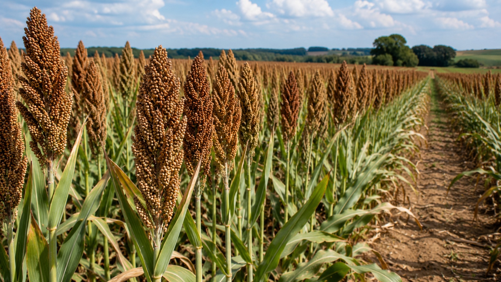 Panicules de sorgho grain arrivées à maturité