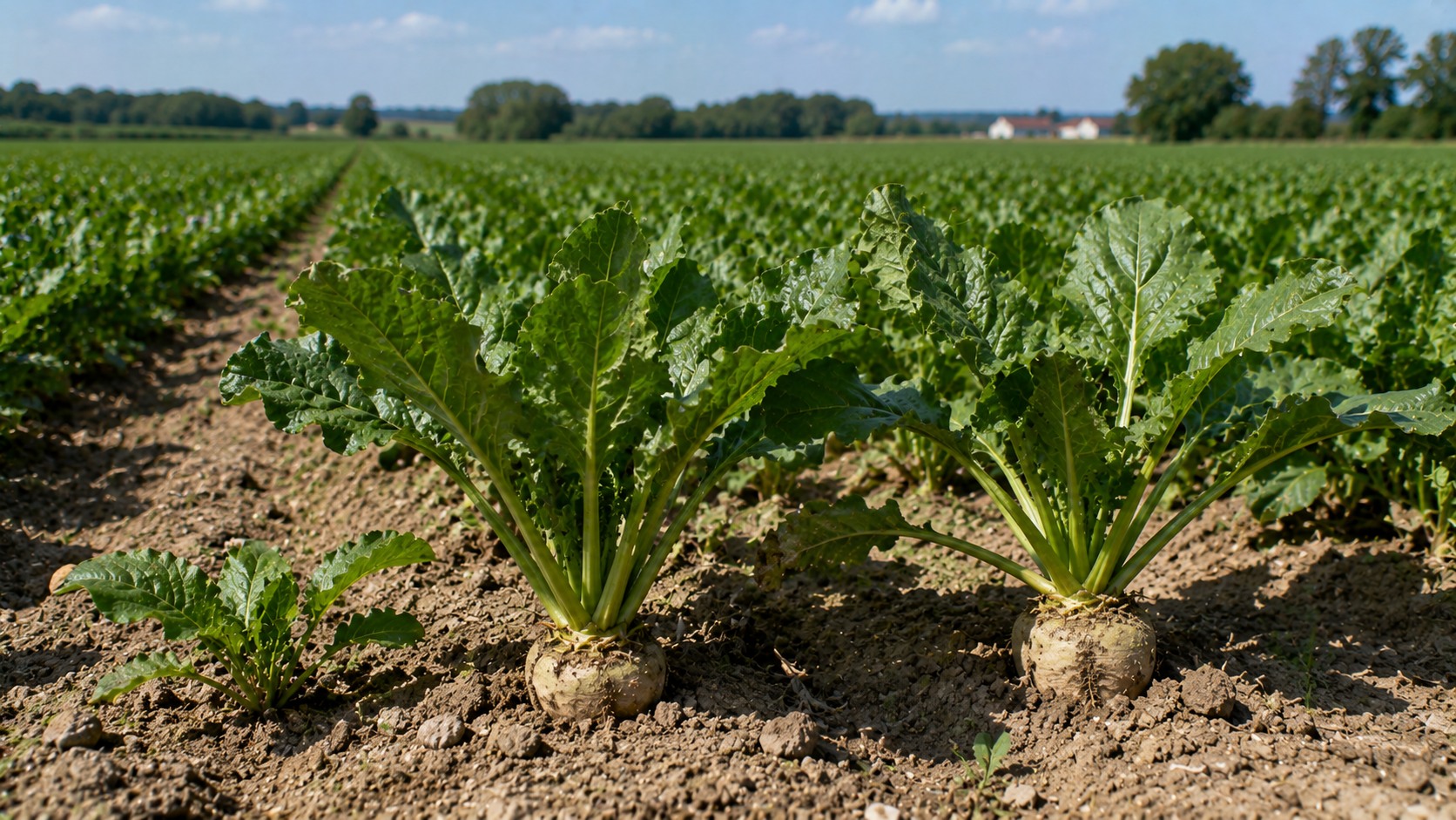 Vue agricole consacrée à stades de la betterave sucrière