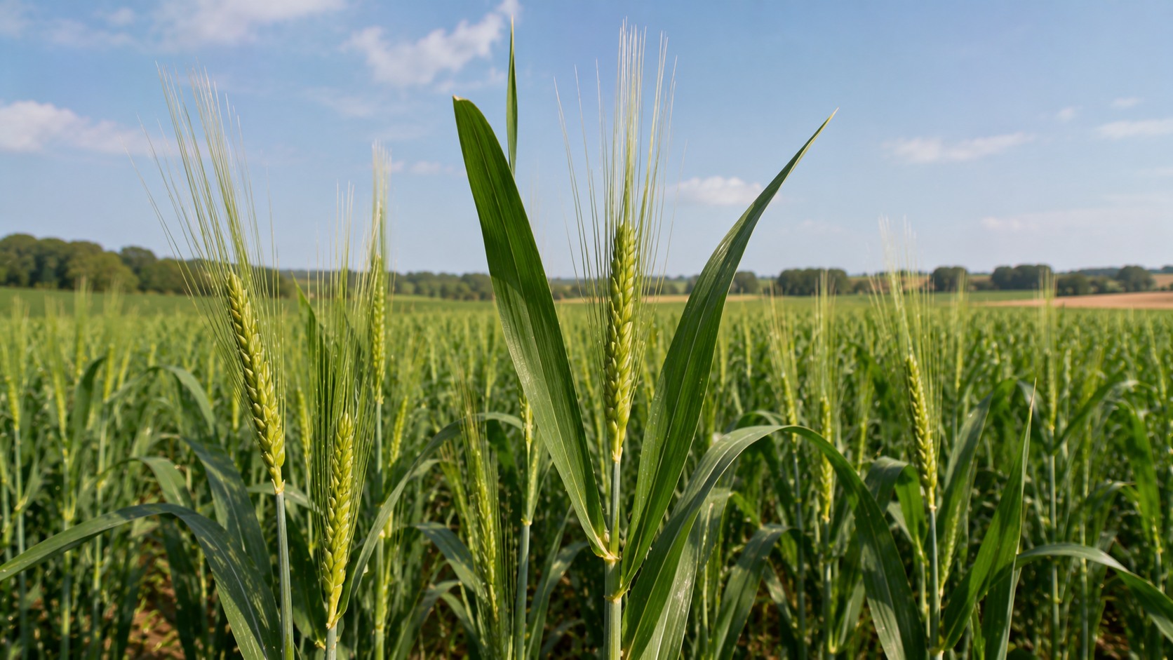 Vue agricole consacrée à stades de l’orge