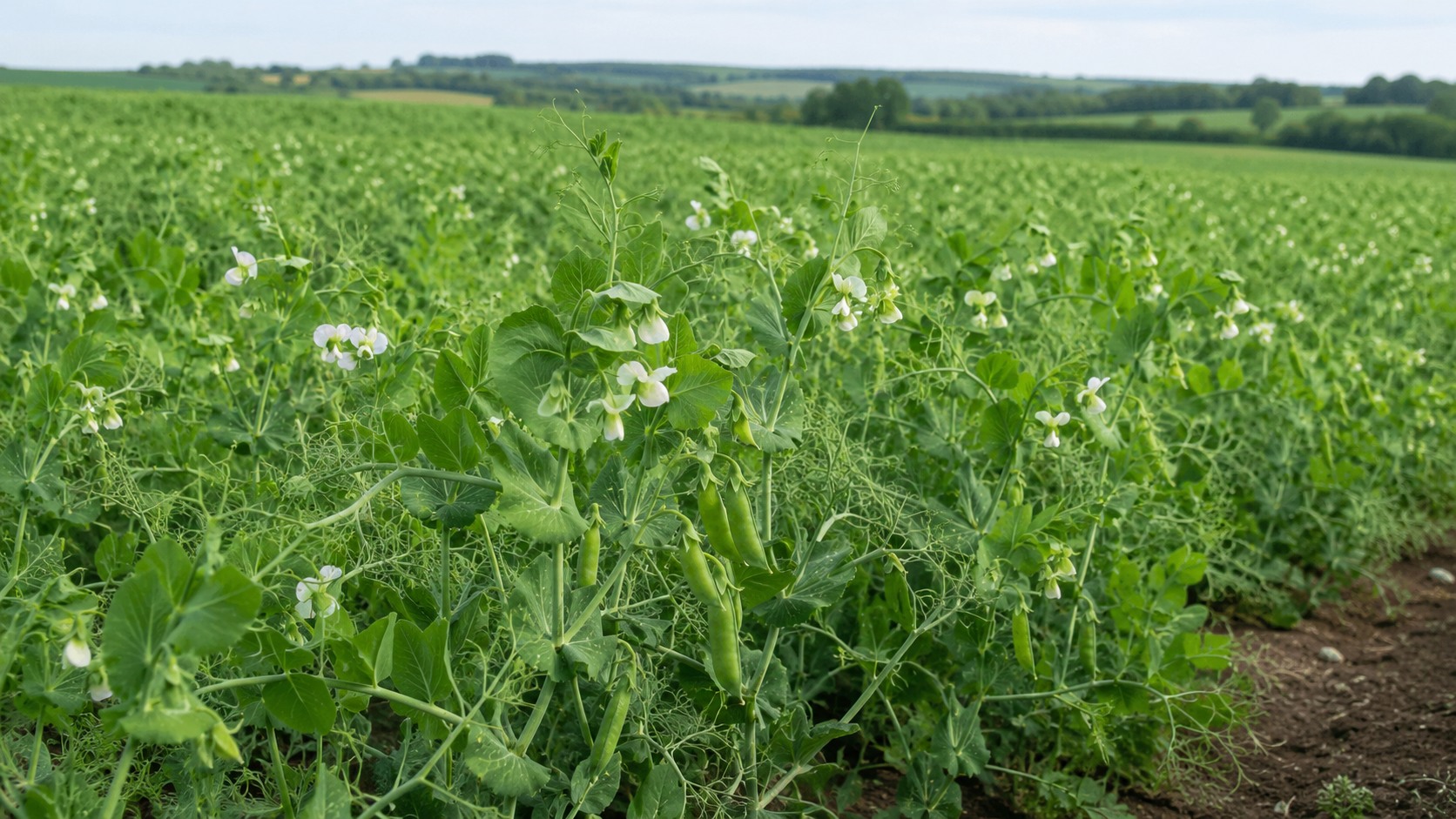 Vue agricole consacrée à stades du pois protéagineux