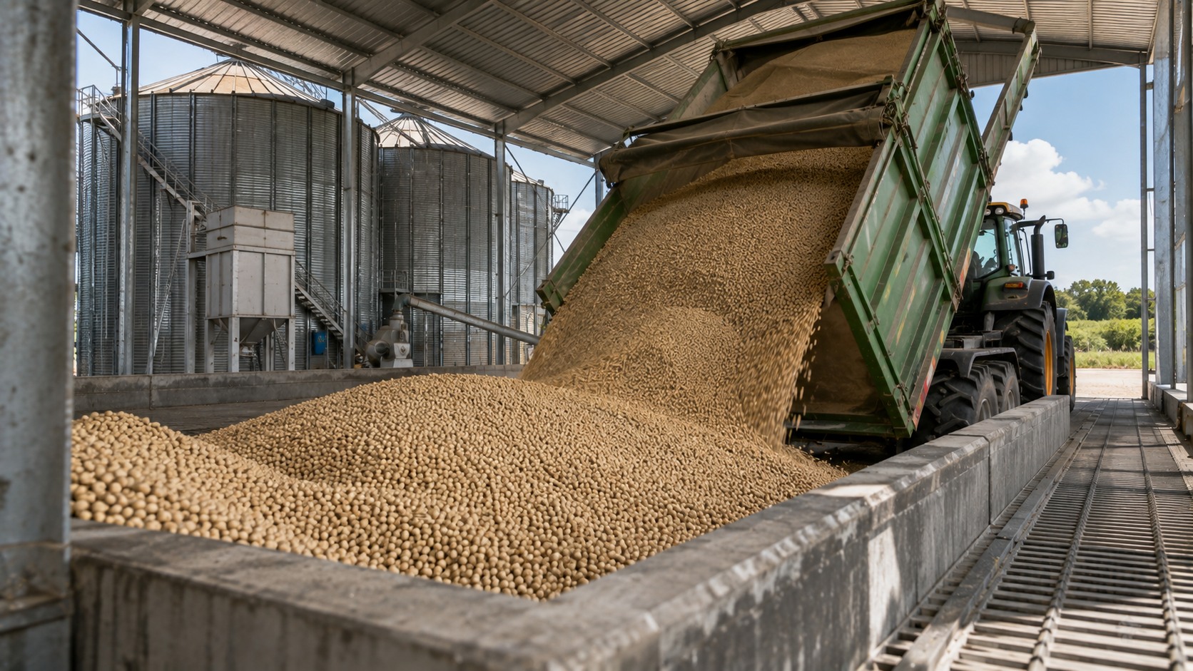 Vue agricole consacrée à stockage du pois protéagineux